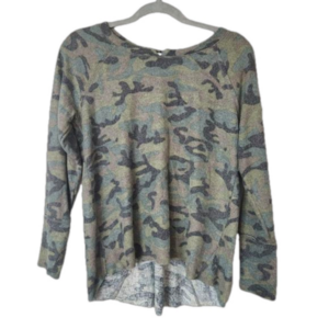 Michael Stars Top Green Camo Long Sleeve Terra Shirt NWT size SP